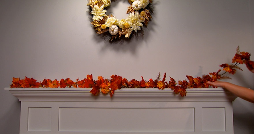 place garland on mantel